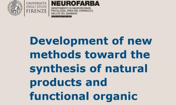 Seminario del Professor Charlie Song dell'Università di Zhengzhou: Development of new methods toward the synthesis of natural products and functional organic molecules.